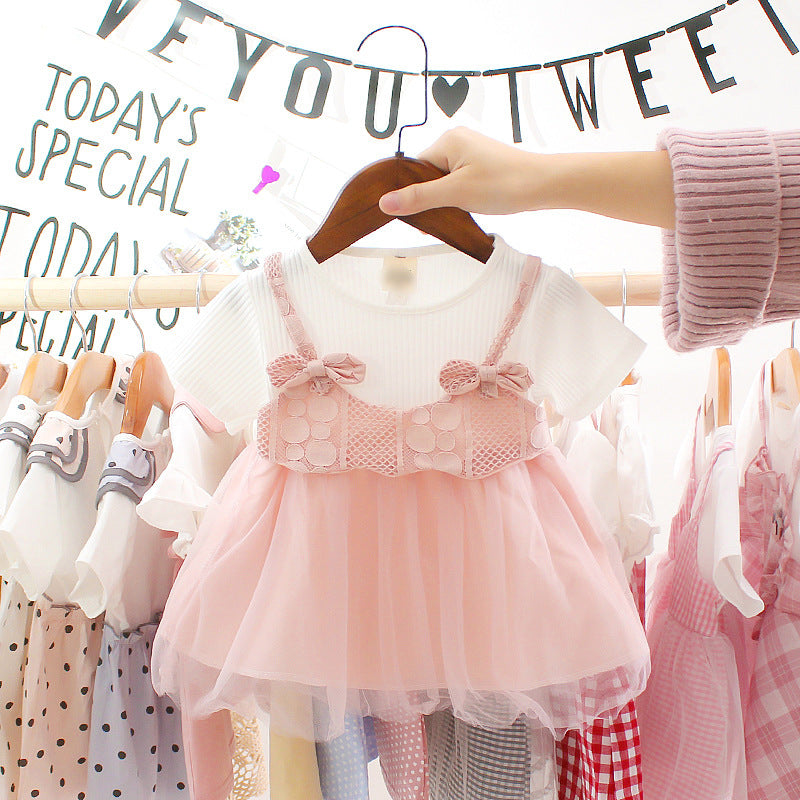 Summer Cute Cartoon Baby Mesh Dresses