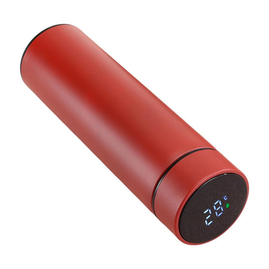 LED Touch Stainless Steel Insulated Water Bottle - Red/500ML