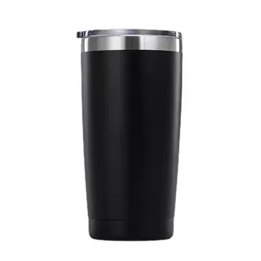Black 20 OZ Double Wall Stainless Steel Vacuum Insulated Tumbler Coffee Travel Mug With Lid, Durable Powder Coated Insulated Coffee Cup for Cold & Hot Drinks
