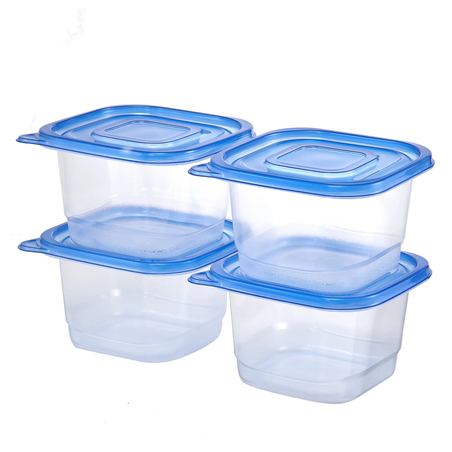 Square 4 Pack 4.4 Cup Plastic Food Storage Container