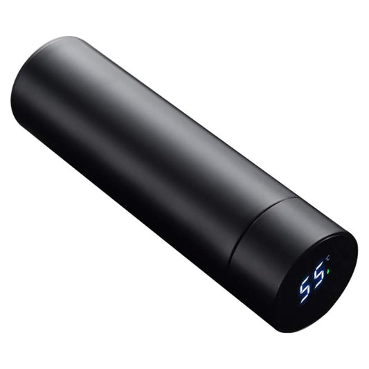 LED Touch Stainless Steel Insulated Water Bottle - Black/500ML