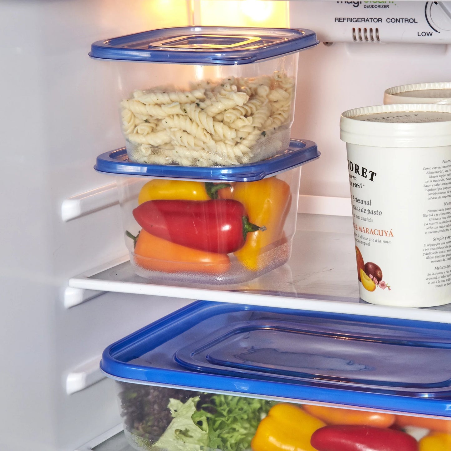 Square 4 Pack 4.4 Cup Plastic Food Storage Container