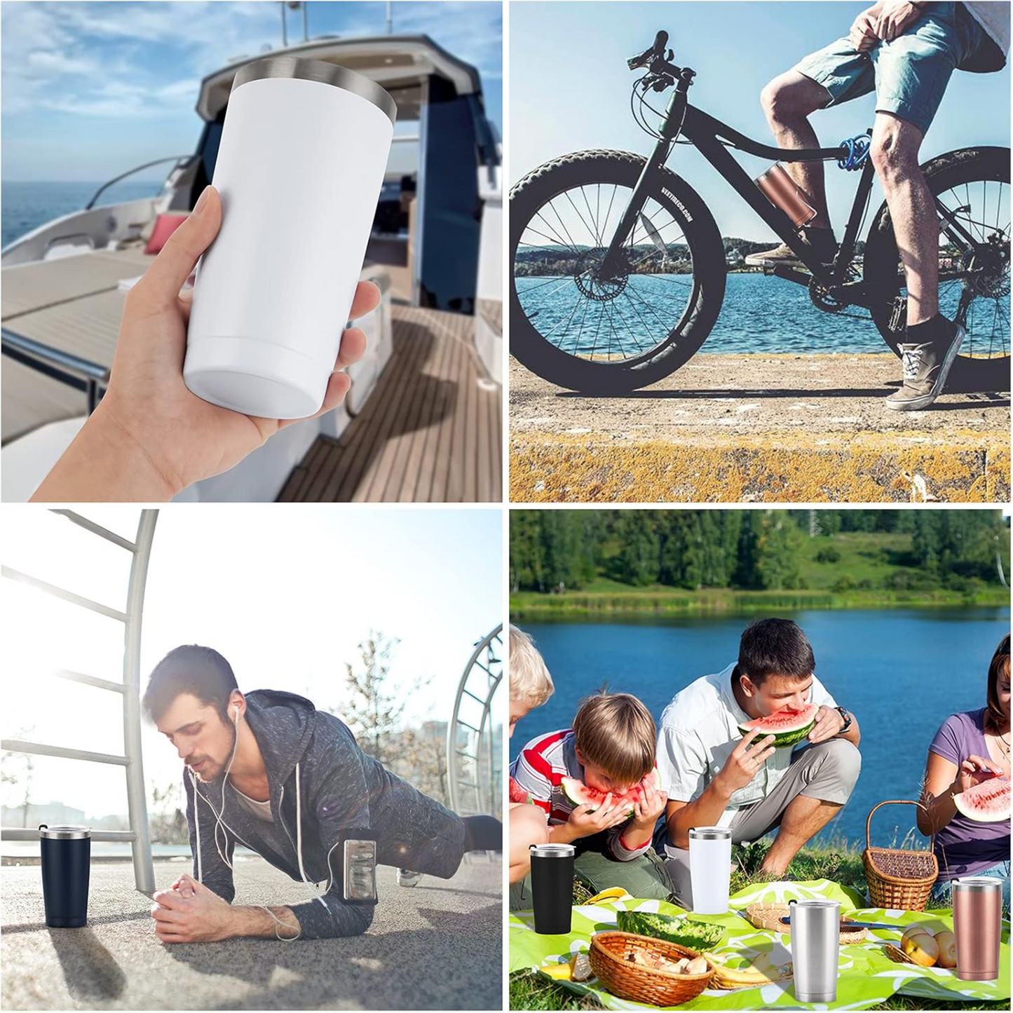 White 20 OZ Double Wall Stainless Steel Vacuum Insulated Tumbler Coffee Travel Mug With Lid, Durable Powder Coated Insulated Coffee Cup for Cold & Hot Drinks