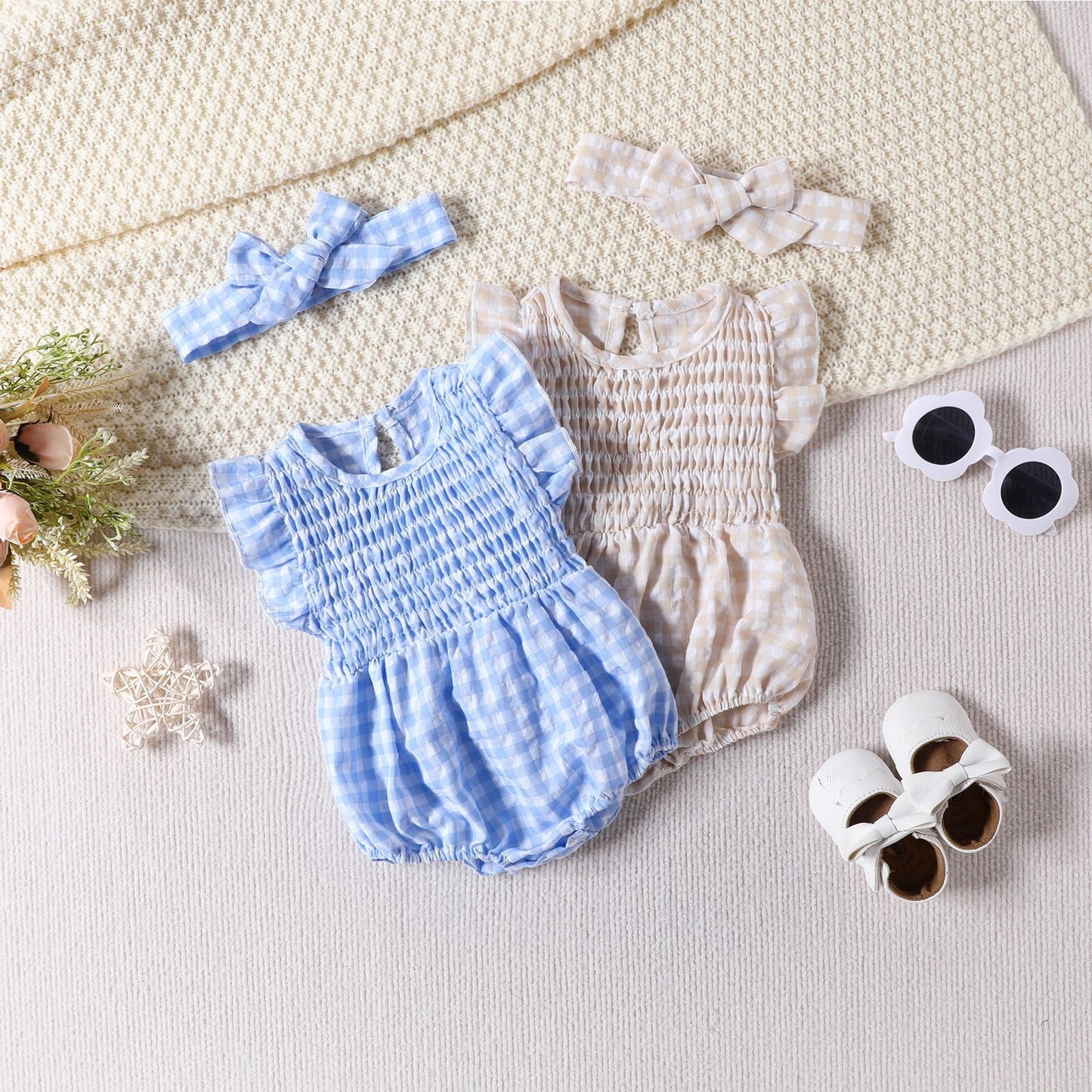 Baby Girl Solid Color Triangle Rompers Romper