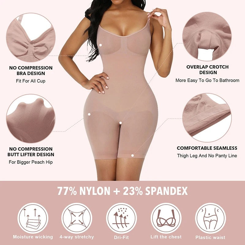 Seamless Open Crotch Compression Bodysuit