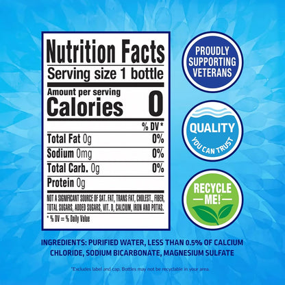 Pure Life Purified Bottled Water, 3-Pack - Still Bottled Drinking Water Enhanced with Minerals for a Crisp Taste, Aluminum Bottles - 20 fl oz