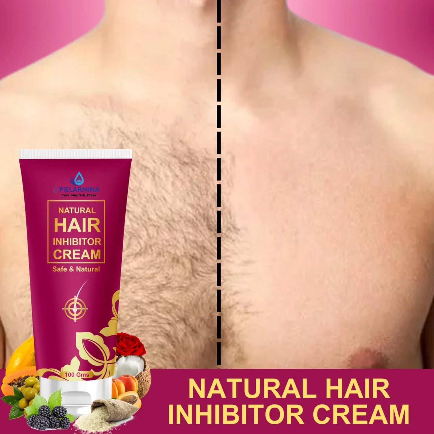 PÍELARMINA Hair Inhibitor Cream, Hair Inhibitor Permanent, Hair Inhibitor For Women, Hair Inhibitor Permanent Cream, Hair Inhibitor For Men (100 Gm)