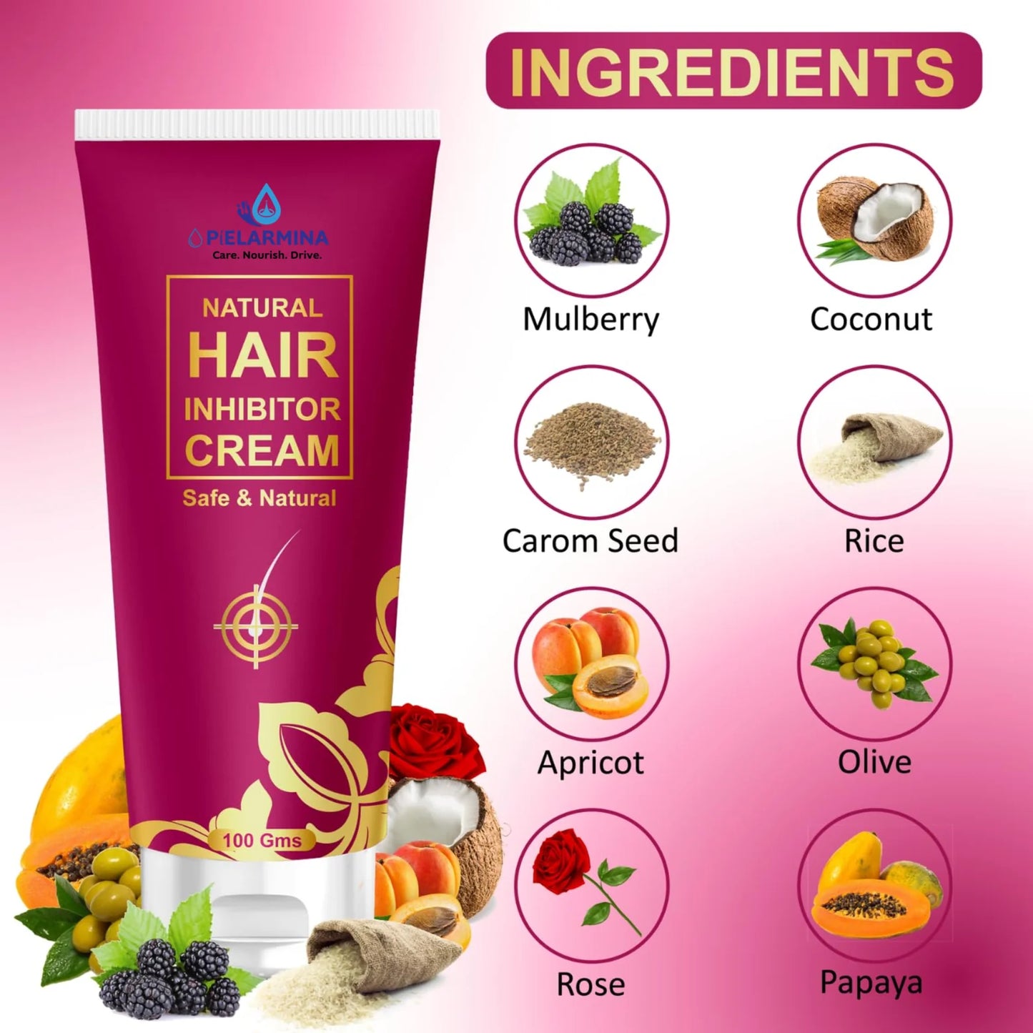 PÍELARMINA Hair Inhibitor Cream, Hair Inhibitor Permanent, Hair Inhibitor For Women, Hair Inhibitor Permanent Cream, Hair Inhibitor For Men (100 Gm)