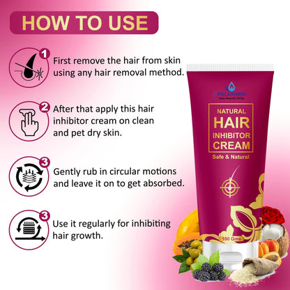 PÍELARMINA Hair Inhibitor Cream, Hair Inhibitor Permanent, Hair Inhibitor For Women, Hair Inhibitor Permanent Cream, Hair Inhibitor For Men (100 Gm)