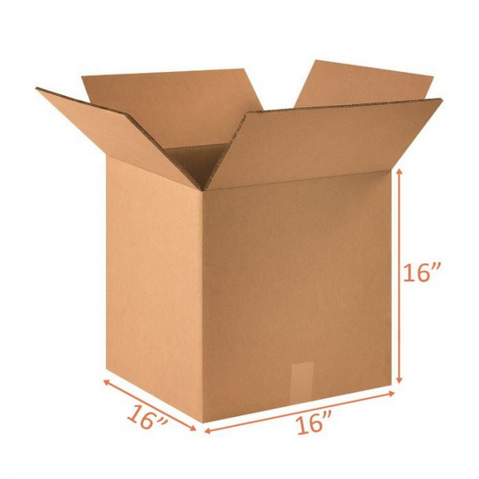 (25 Pack) 16x16x16 Double Wall Shipping and Packing Box ,175 lbs test