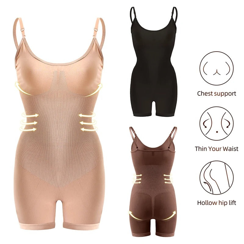 Seamless Open Crotch Compression Bodysuit